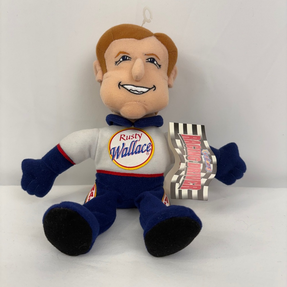 Vintage 1999 Rusty Wallace #2 NASCAR Coolbeans Plush Racing Driver Toy NWT